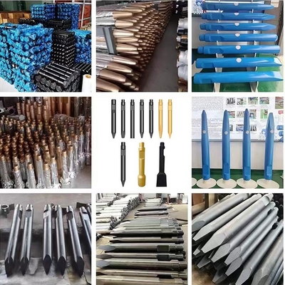 Advanced Heat Treatment Technology 75mm Excavator Hydraulic Breaker Drill Rod Chisel